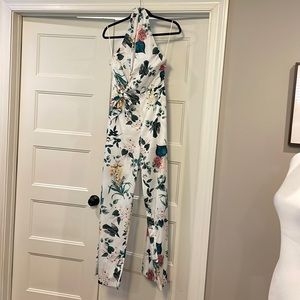 L’Atiste White floral print halter neck jumper